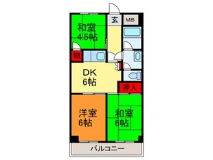 西岩崎コーポの物件間取画像